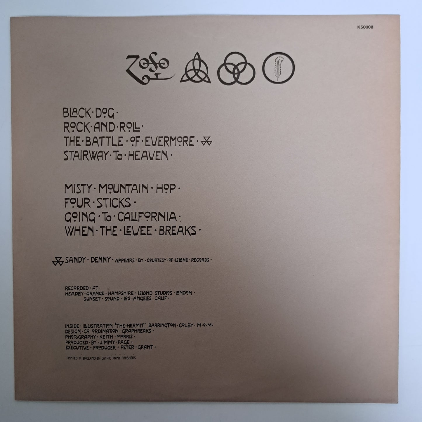 Led Zeppelin - IV Symbols (Vinyl LP UK 70s) EX/EX