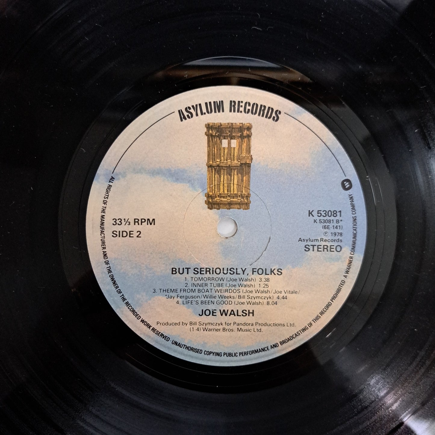 Joe Walsh - "But Seriously Folks..." (Vinyl LP 1978 UK) EX/VG+