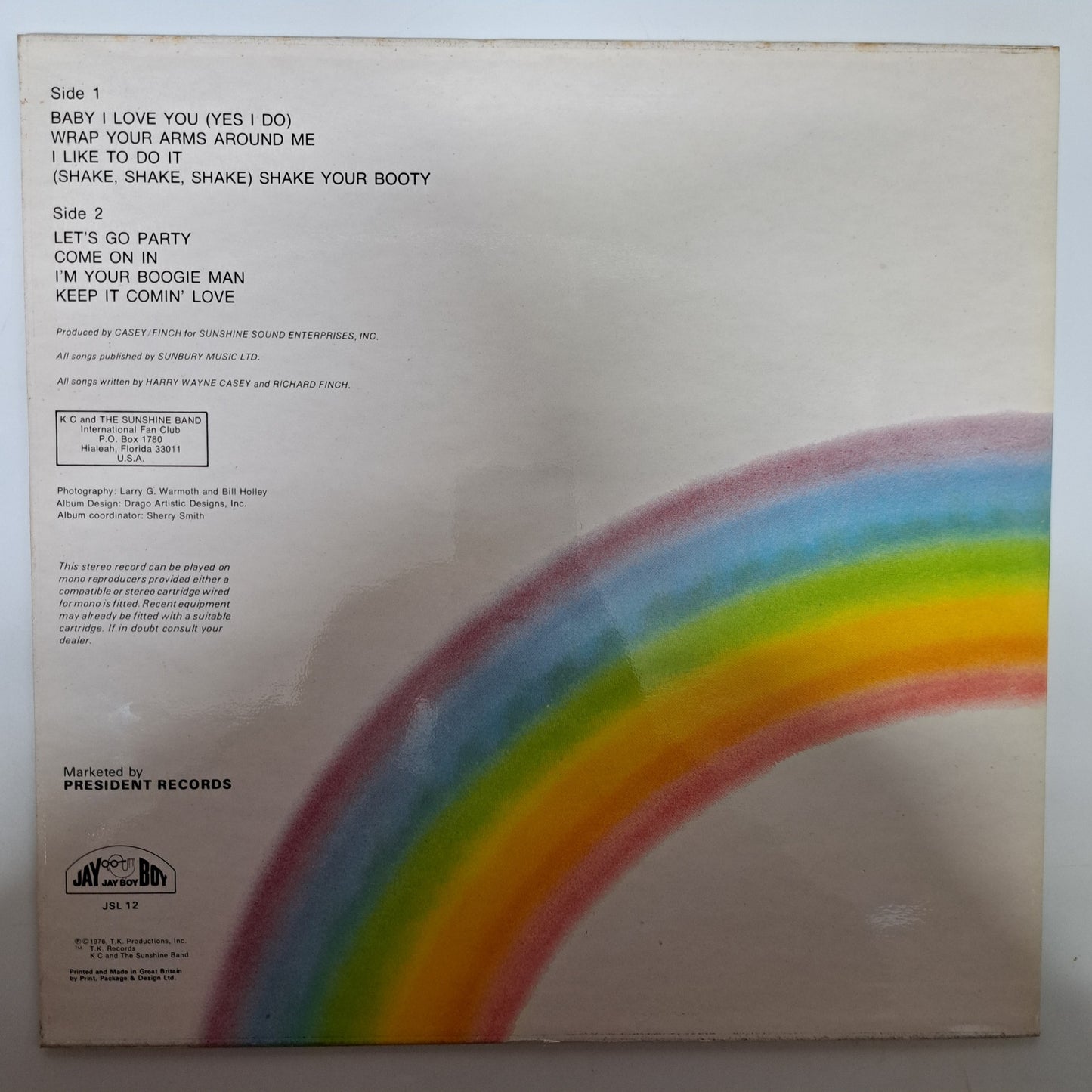 KC and the Sunshine Band - Self Titled [Pt.3] (Vinyl LP UK 1976) EX/EX