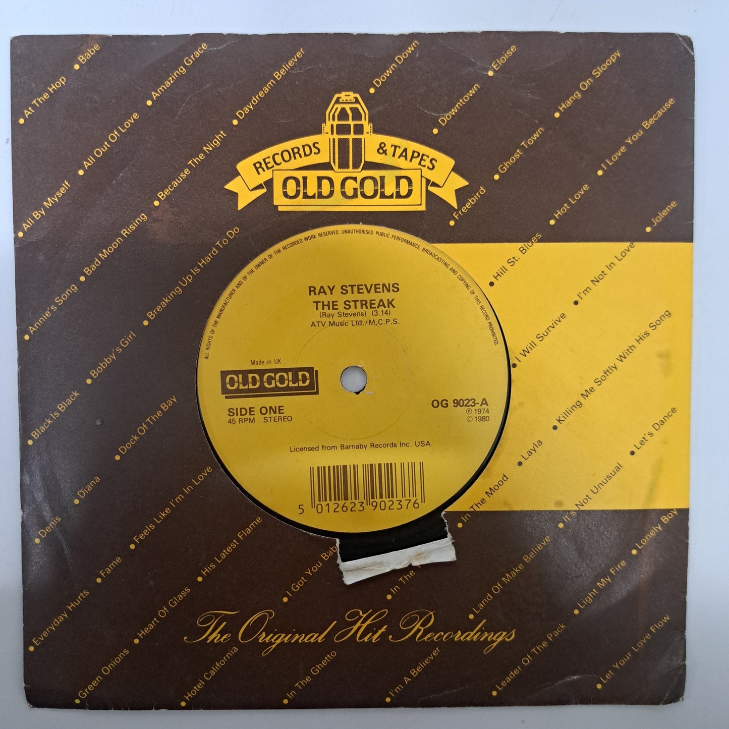 Ray Stevens - The Streak / Misty (Old Gold Vinyl 7" Single) VG+
