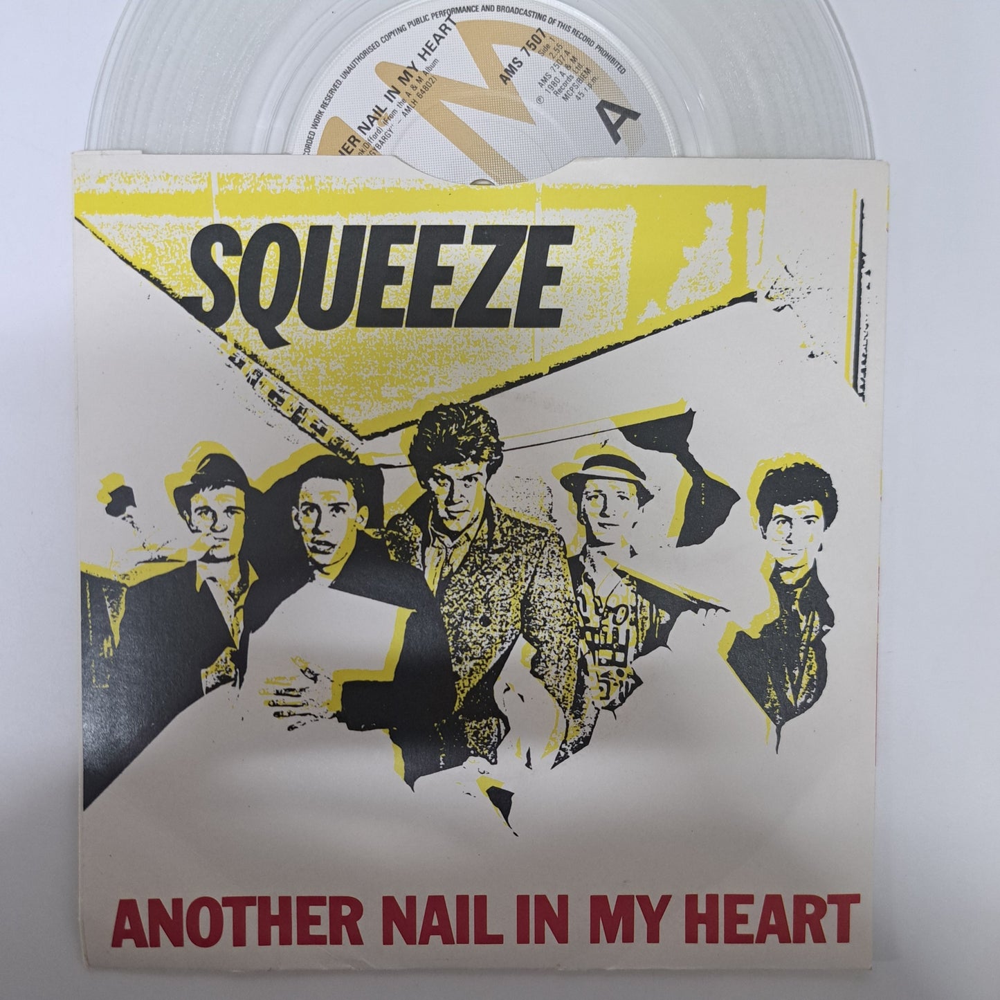 Squeeze - Another Nail in my Heart (Clear Vinyl 7" Single) EX/EX