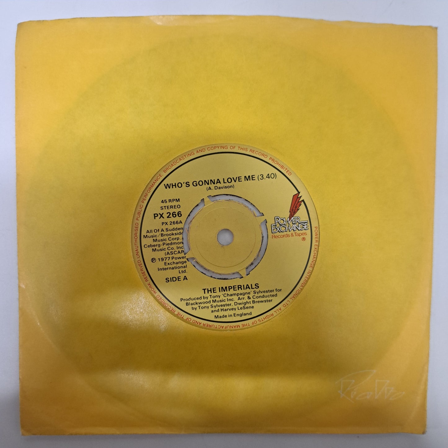 Imperials - Who's Gonna Love Me  (Vinyl 7" Single UK 1977) NM