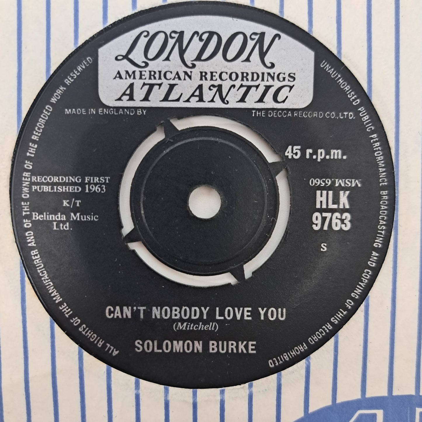 Solomon Burke - Can't Nobody Love You (Vinyl 7" Single UK 1963) NM