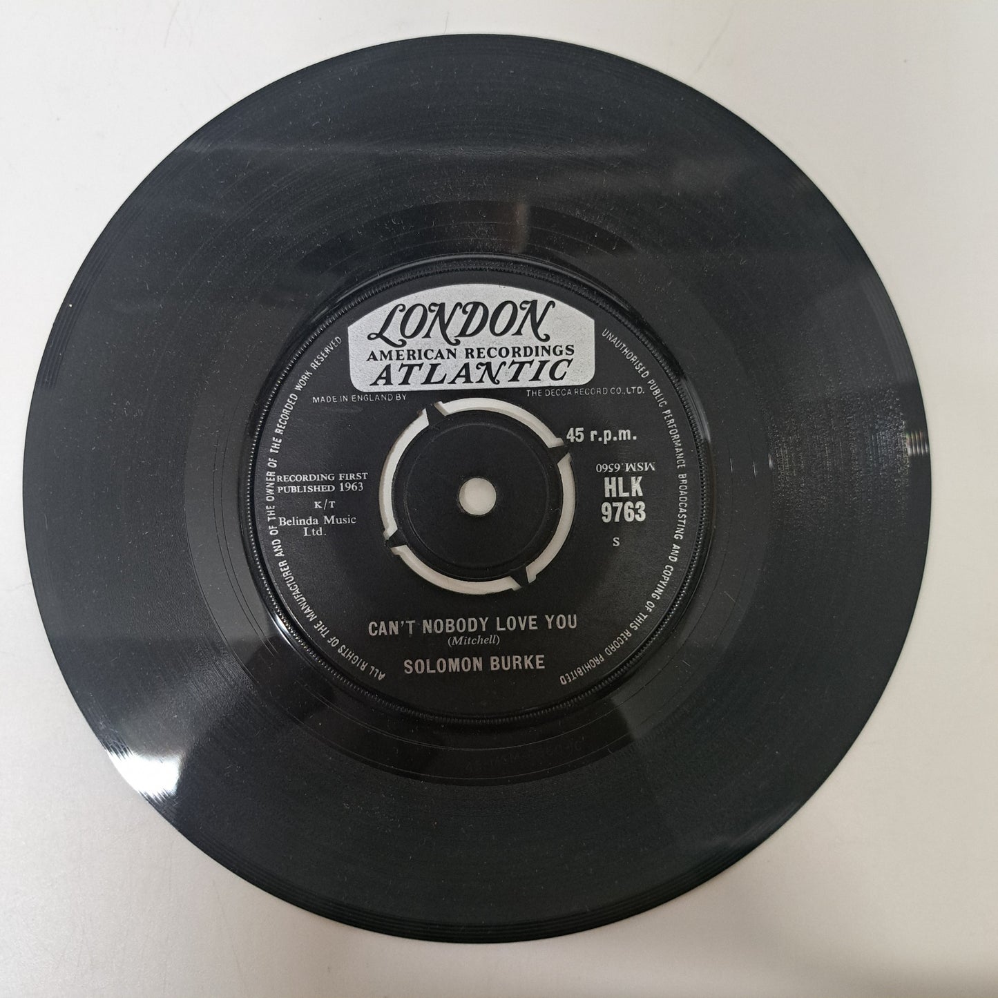 Solomon Burke - Can't Nobody Love You (Vinyl 7" Single UK 1963) NM