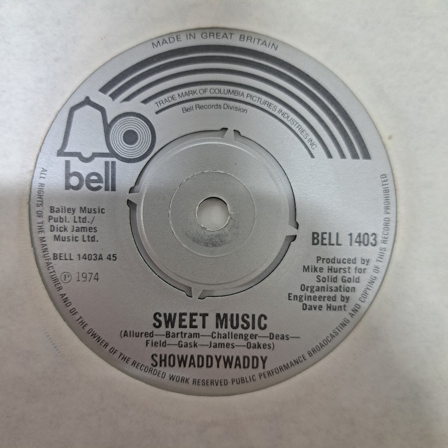 Showaddywaddy - Sweet Music (Vinyl 7" Single) EX