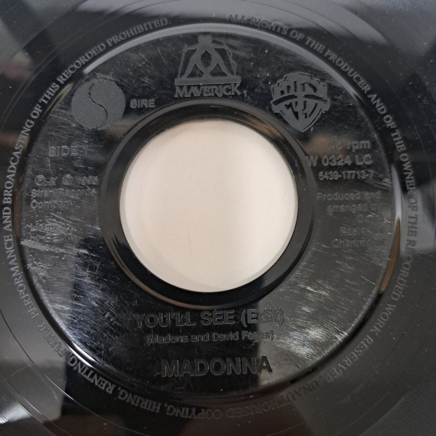 Madonna - You'll See (Vinyl 7" Single ~ Rare 1995 Jukebox Only Issue) VG+