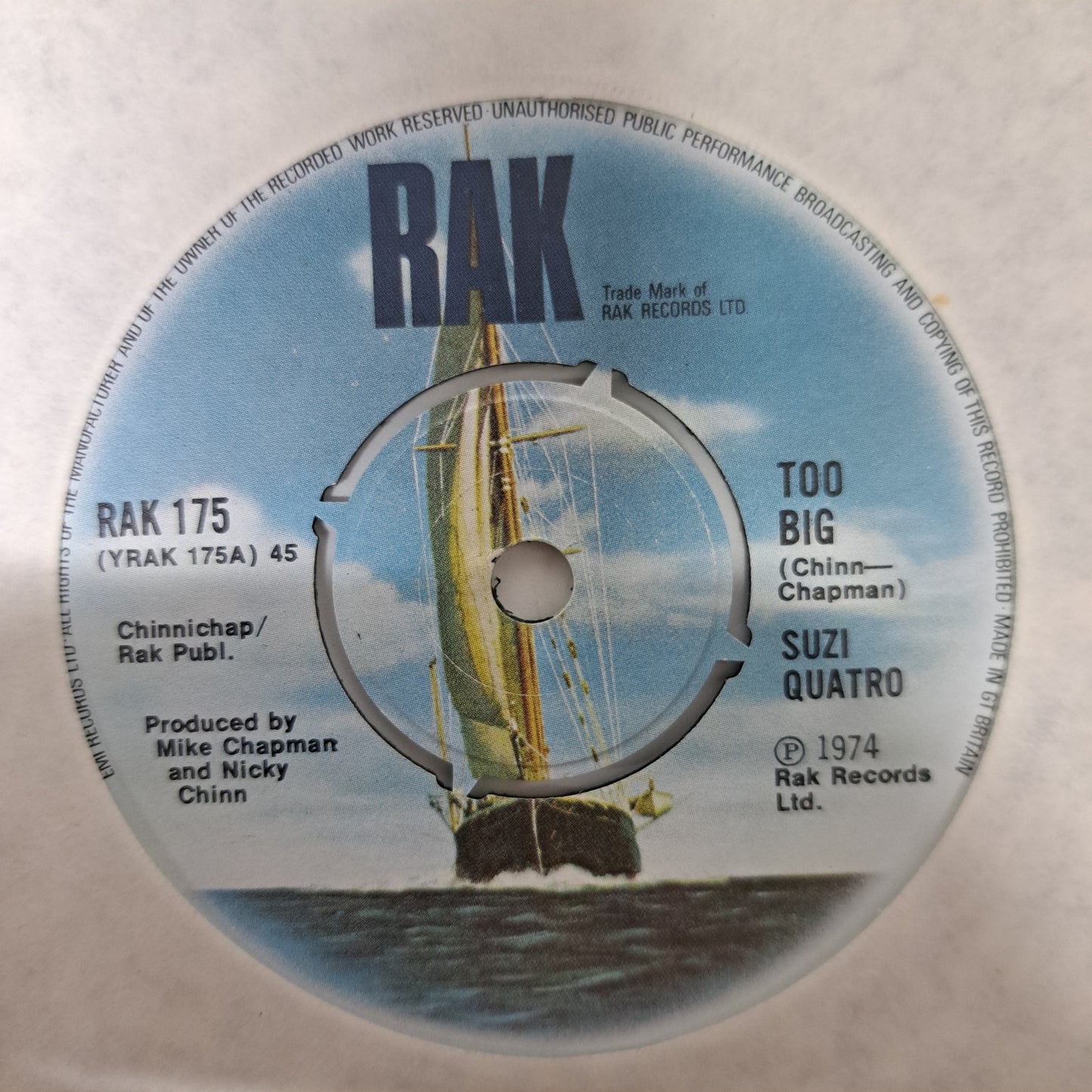 Suzi Quatro - Too Big (Vinyl 7" Single) NM