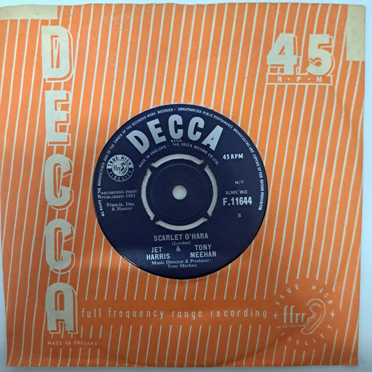 Jet Harris & Tony Meehan - Scarlet O'Hara (Vinyl 7" Single) VG+