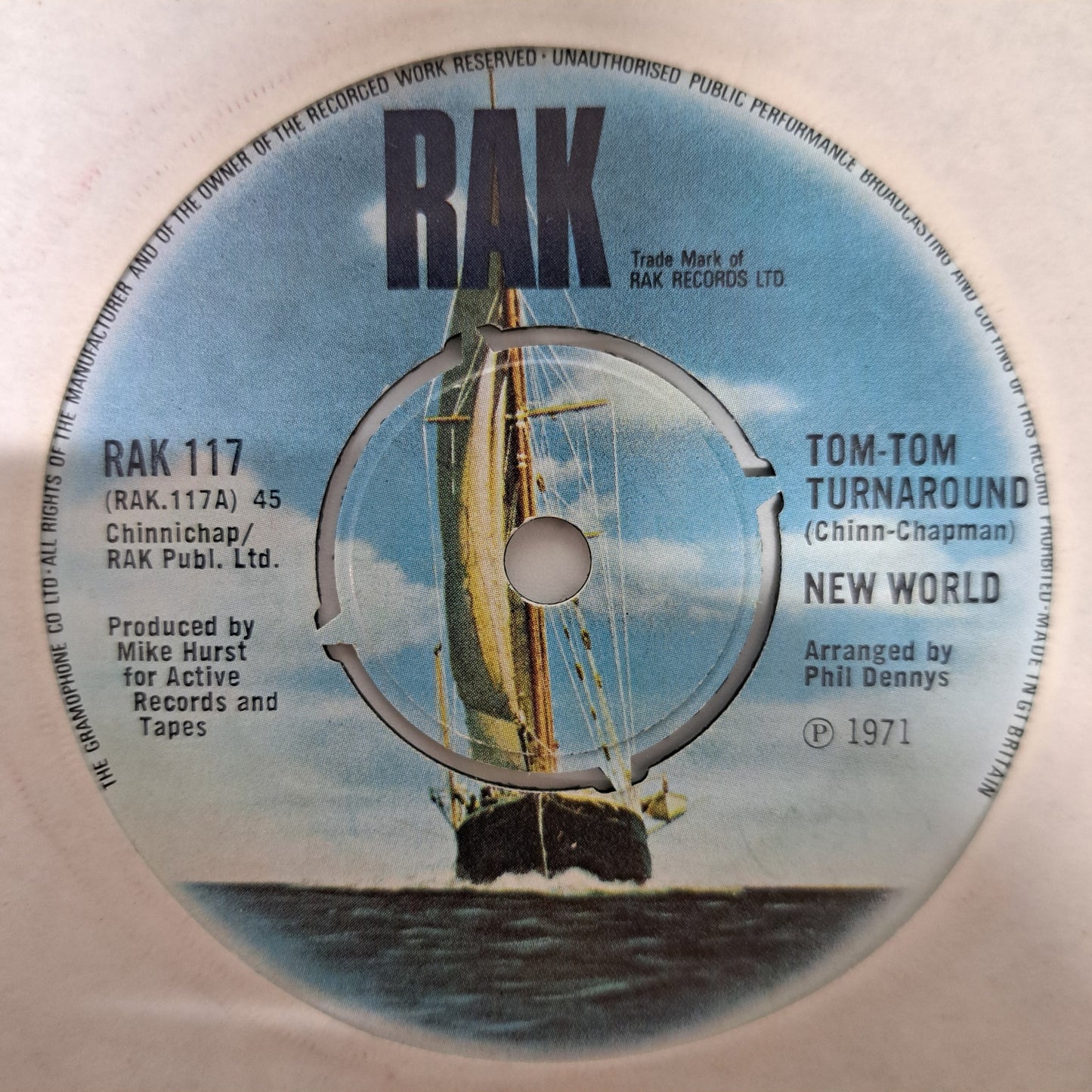 New World - Tom-Tom Turnaround (Vinyl 7" Single) NM