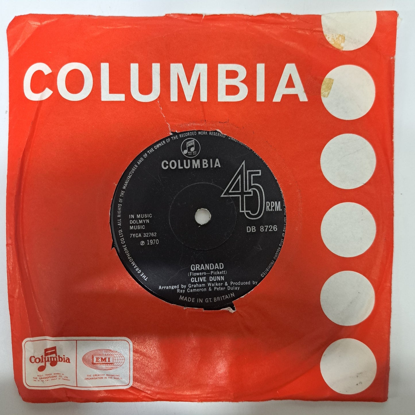 Clive Dunn - Grandad (Vinyl 7" Single) NM