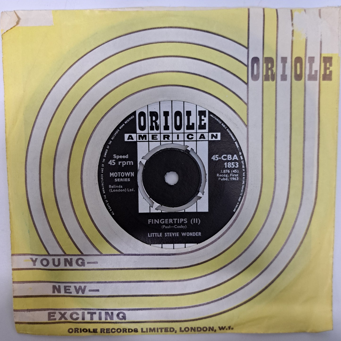Little Stevie Wonder - Fingertips (Vinyl 7" Single UK 1963 Oriole) NM