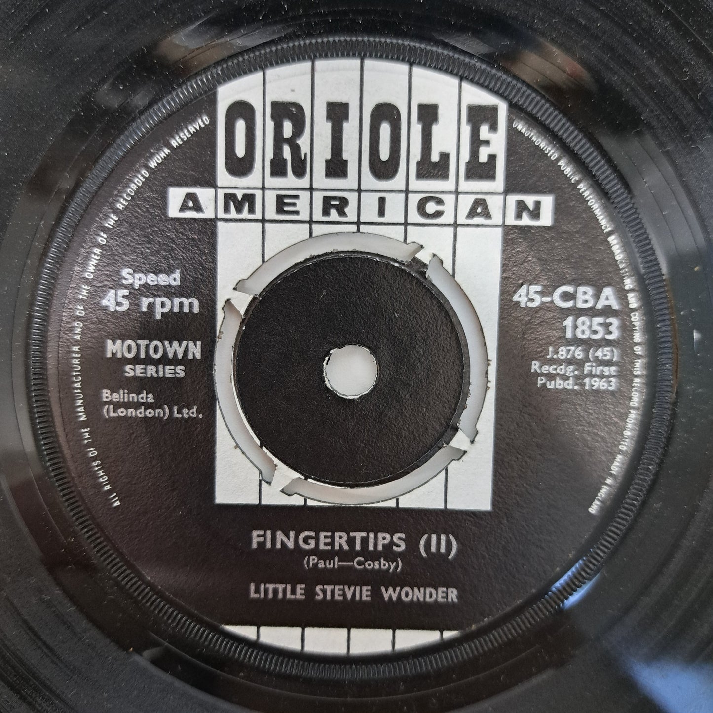 Little Stevie Wonder - Fingertips (Vinyl 7" Single UK 1963 Oriole) NM