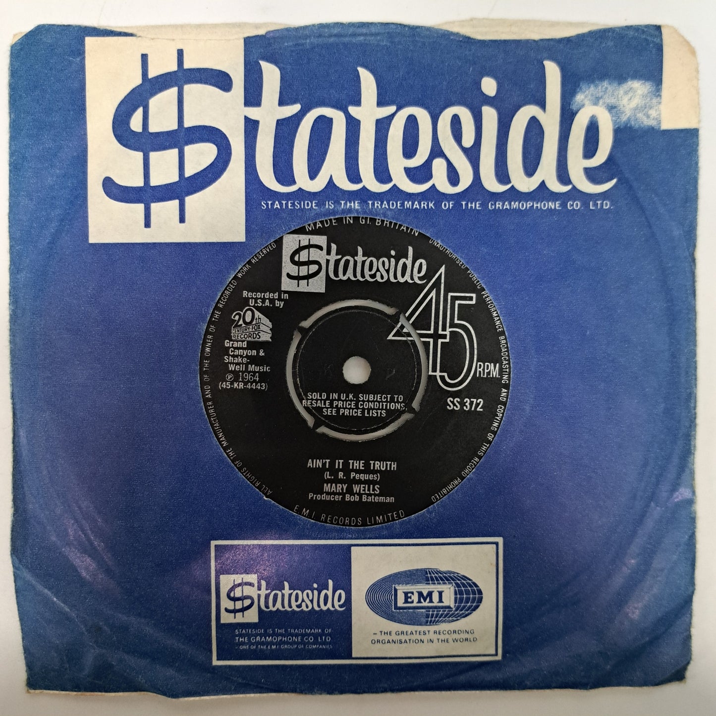 Mary Wells - Ain't It The Truth (Vinyl 7" Single) EX+