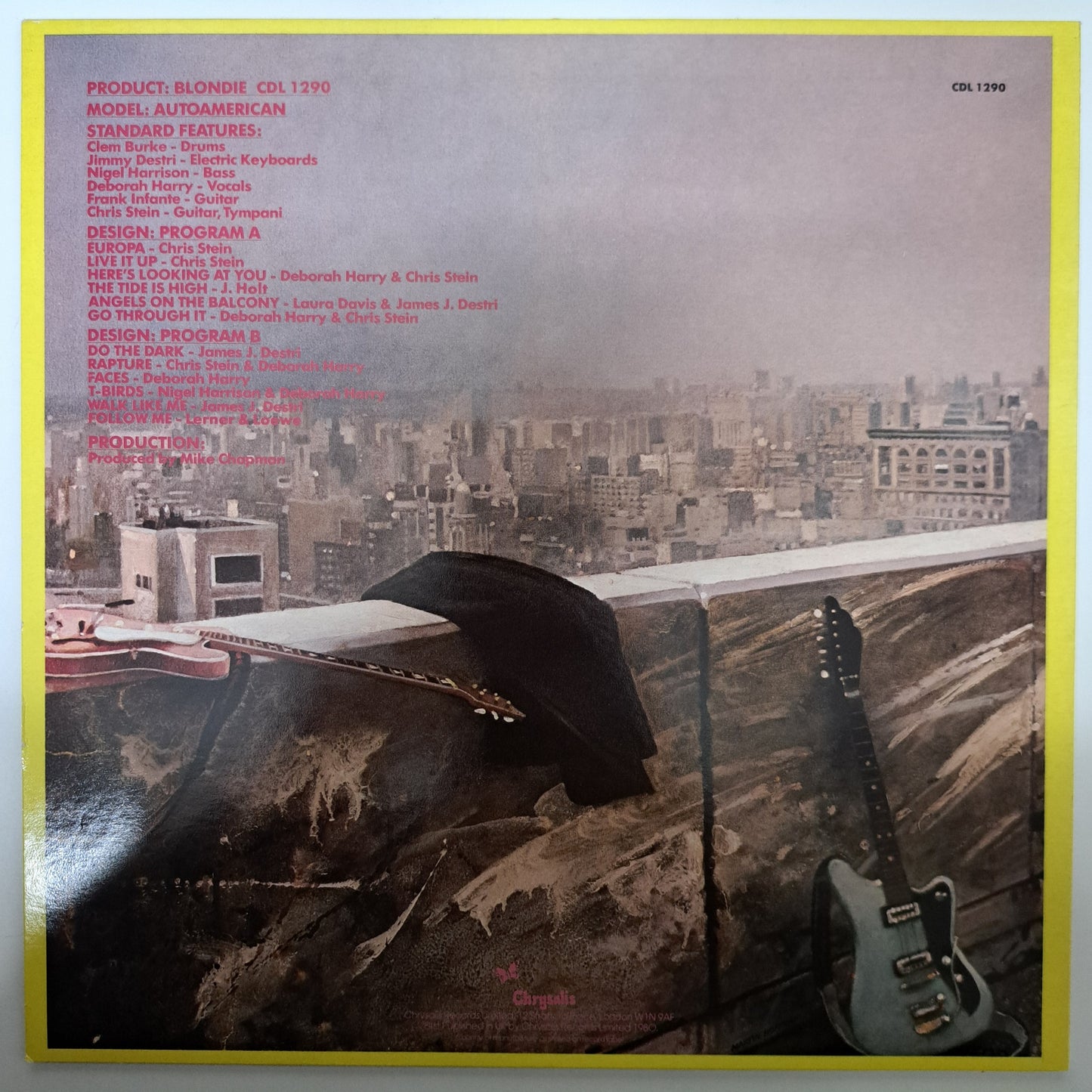 Blondie - Autoamerican (Vinyl LP 1980 UK Inner & Insert) EX/EX