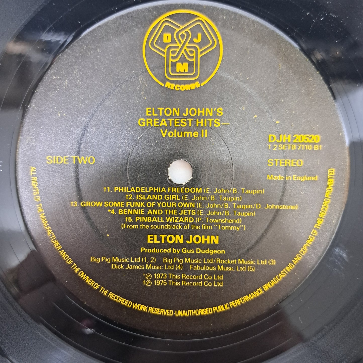 Elton John - Greatest Hits Vol II (Vinyl LP 1977 UK Complete) EX/EX