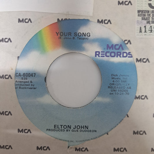Elton John - Your Song (Vinyl 7" Single US Jukebox) EX