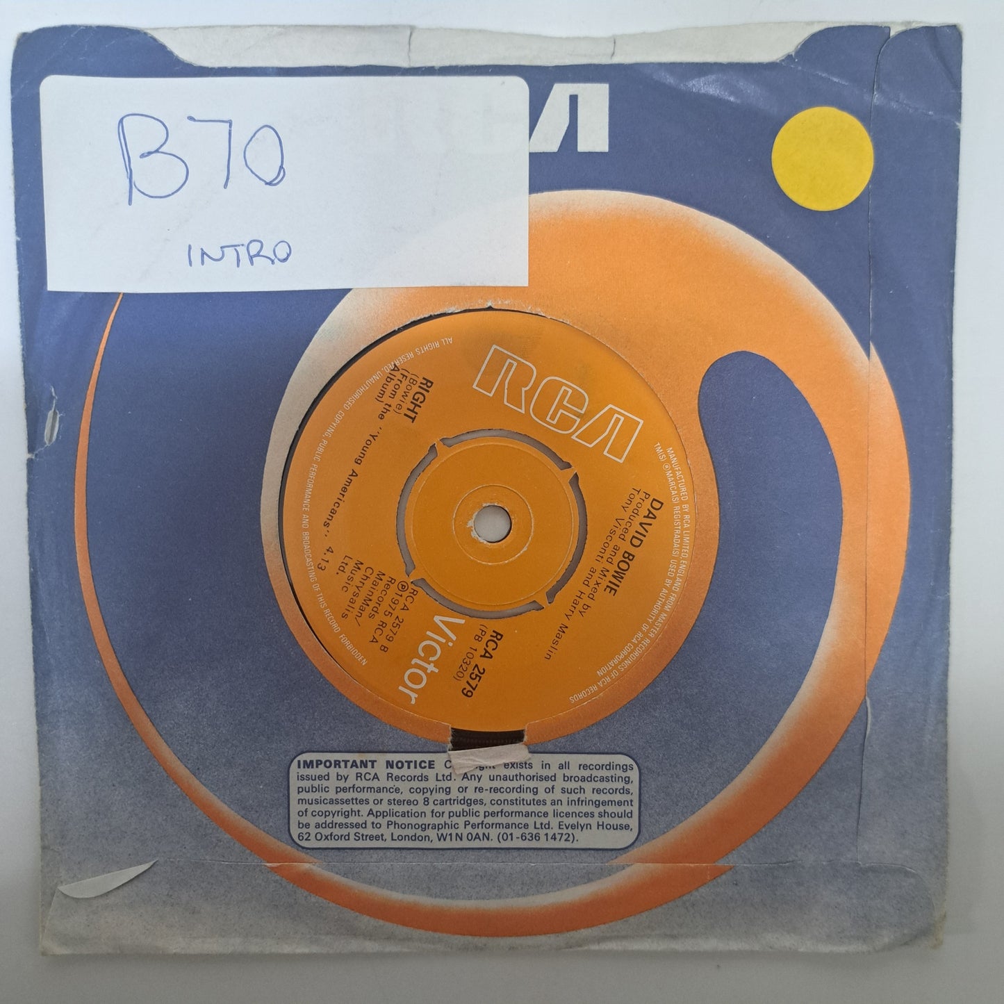 David Bowie - Fame (Vinyl 7" Single) EX