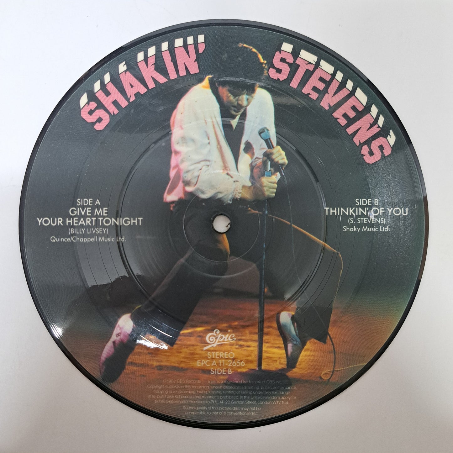Shakin' Stevens - Give Me Your Heart Tonight (Vinyl 7" Picture Disc Single) EX
