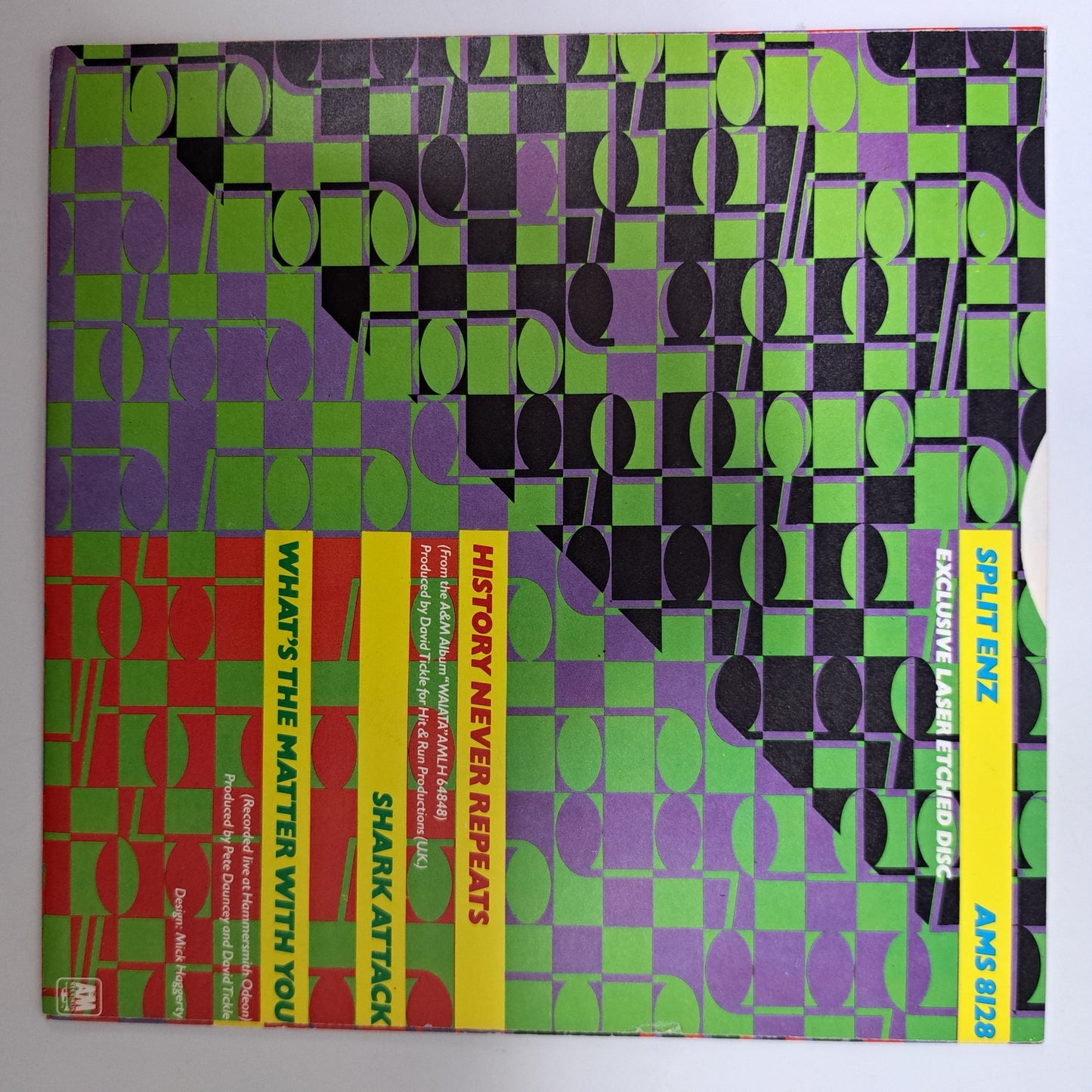 Split Enz - History Never Repeats (Laser Etched Vinyl 7" Single) NM/M