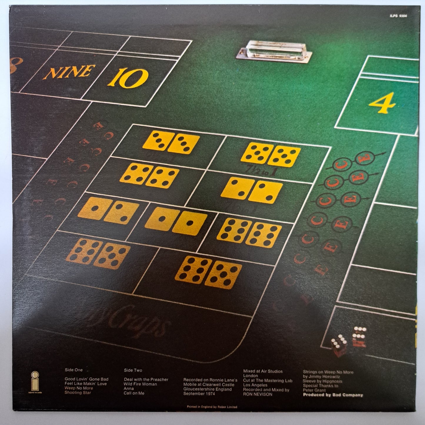 Bad Company - Straight Shooter (Vinyl LP UK 1st Island) NM/NM