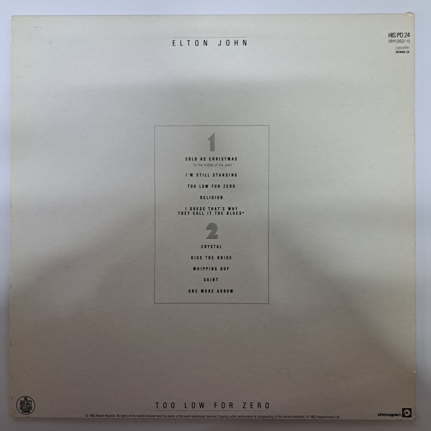 Elton John - Too Low for Zero (Vinyl LP) VG/NM