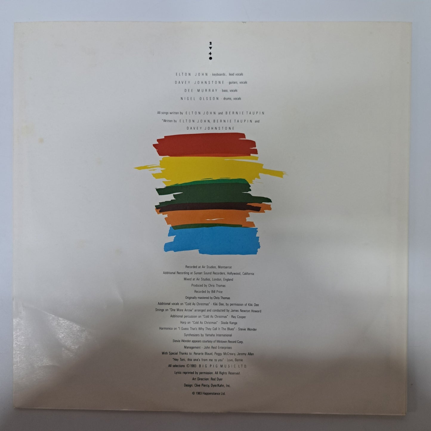 Elton John - Too Low for Zero (Vinyl LP) VG/NM