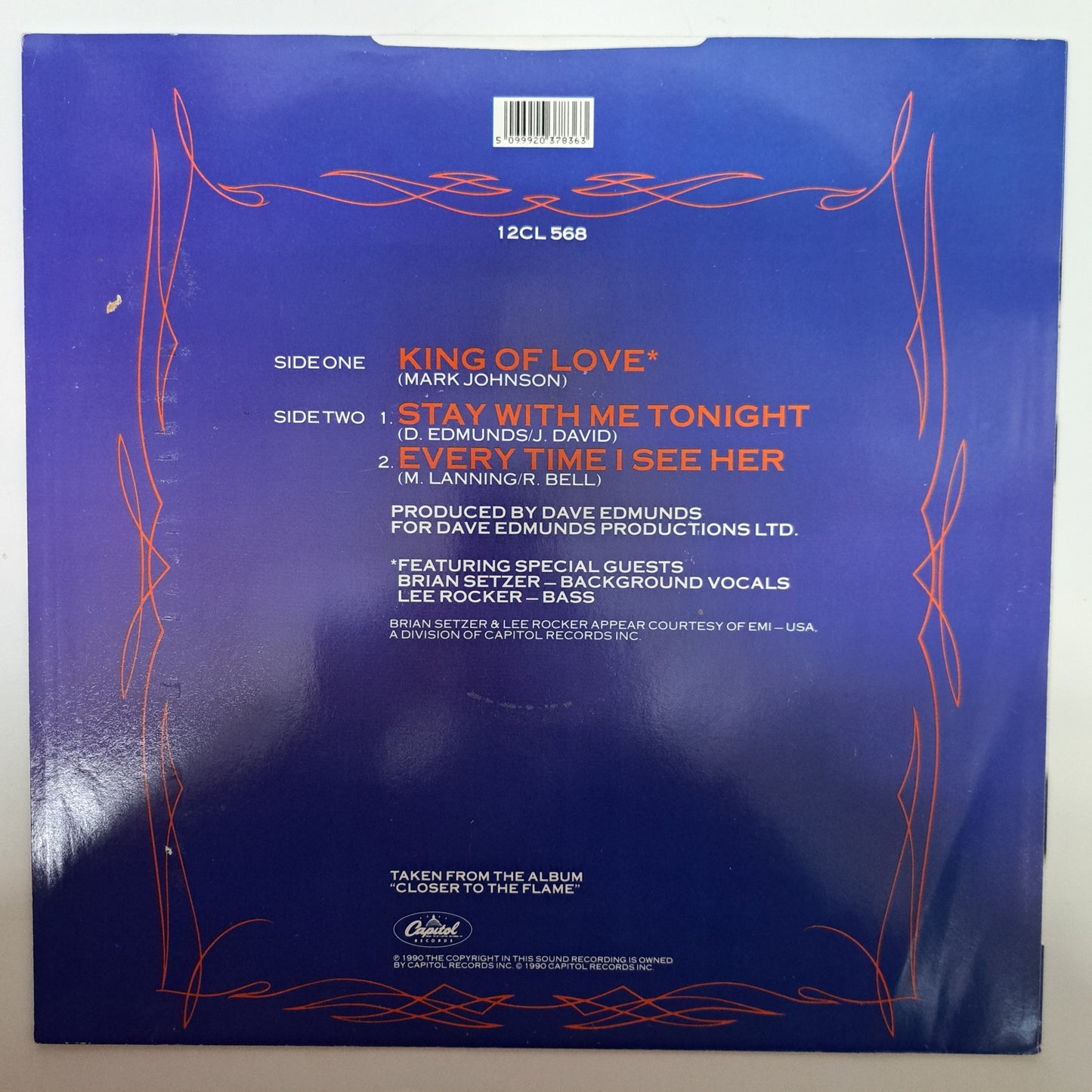 Dave Edmunds - King of Love (Vinyl 12" Single) NM/NM