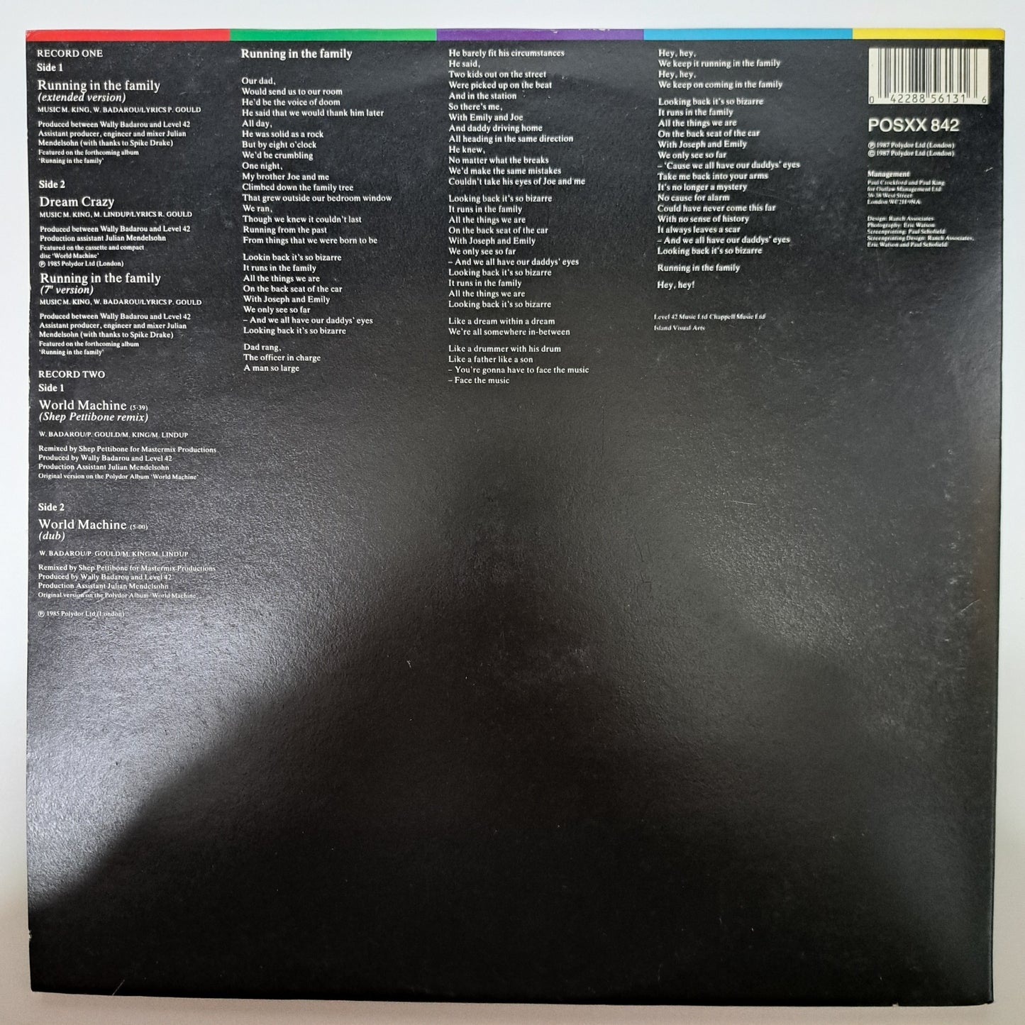 Level 42 - Running in the Family (Limited Edition Vinyl 2 x 12" Single) EX/EX/VG+