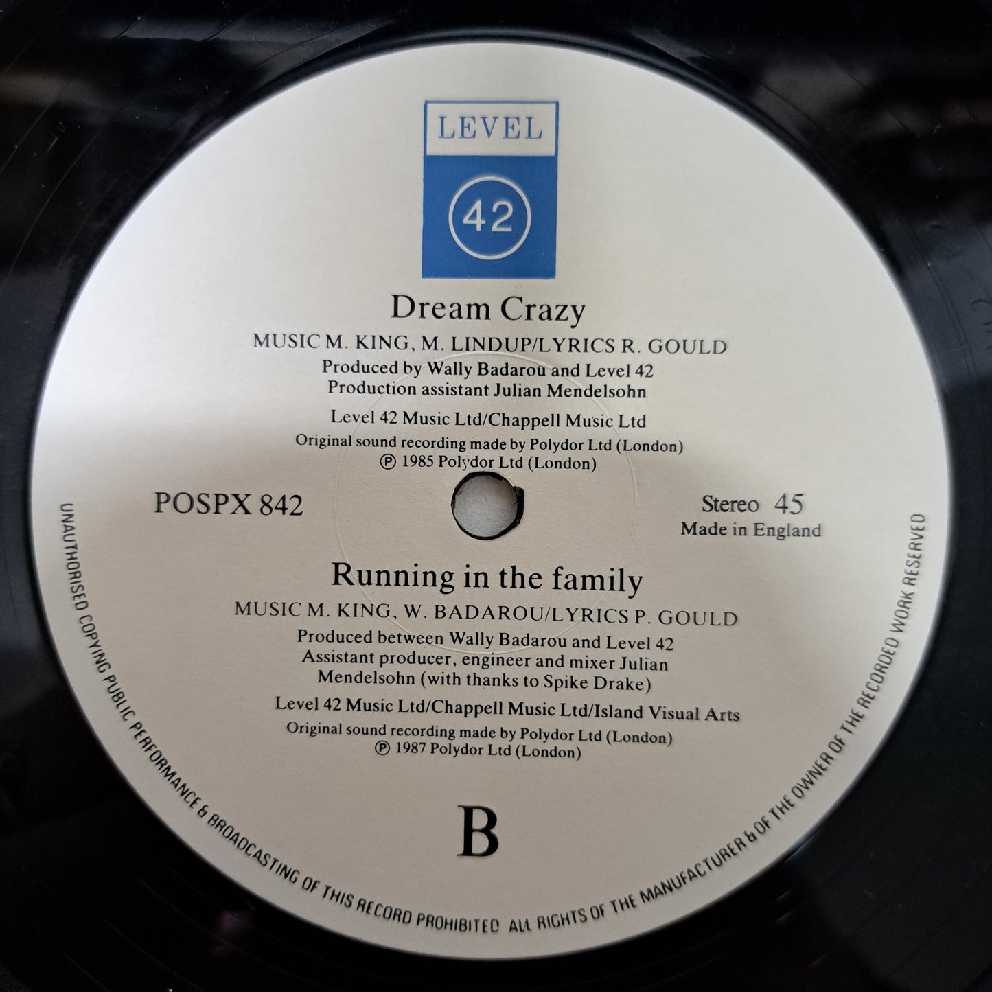 Level 42 - Running in the Family (Limited Edition Vinyl 2 x 12" Single) EX/EX/VG+