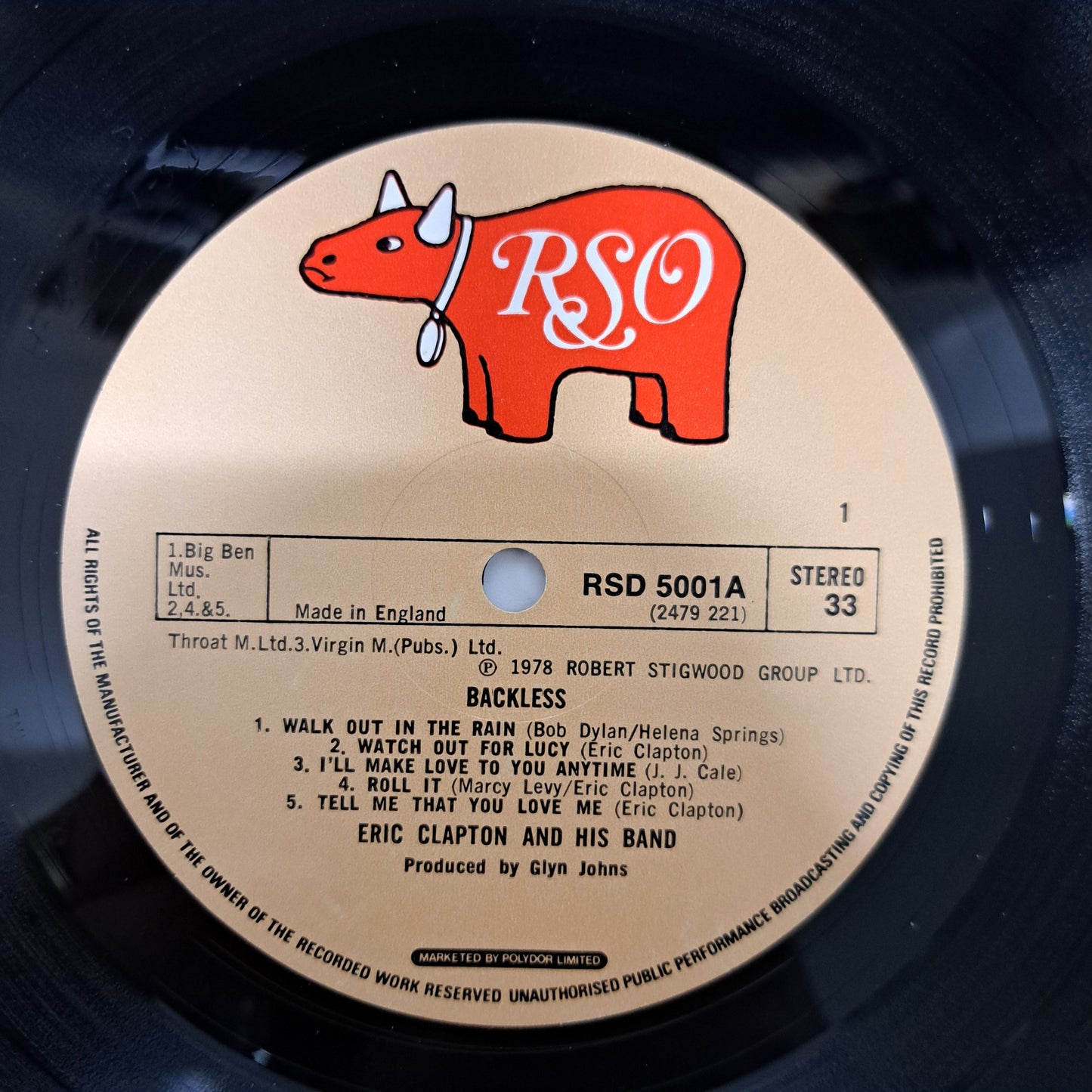 Eric Clapton - Backless (Vinyl LP 1978 UK) NM/NM