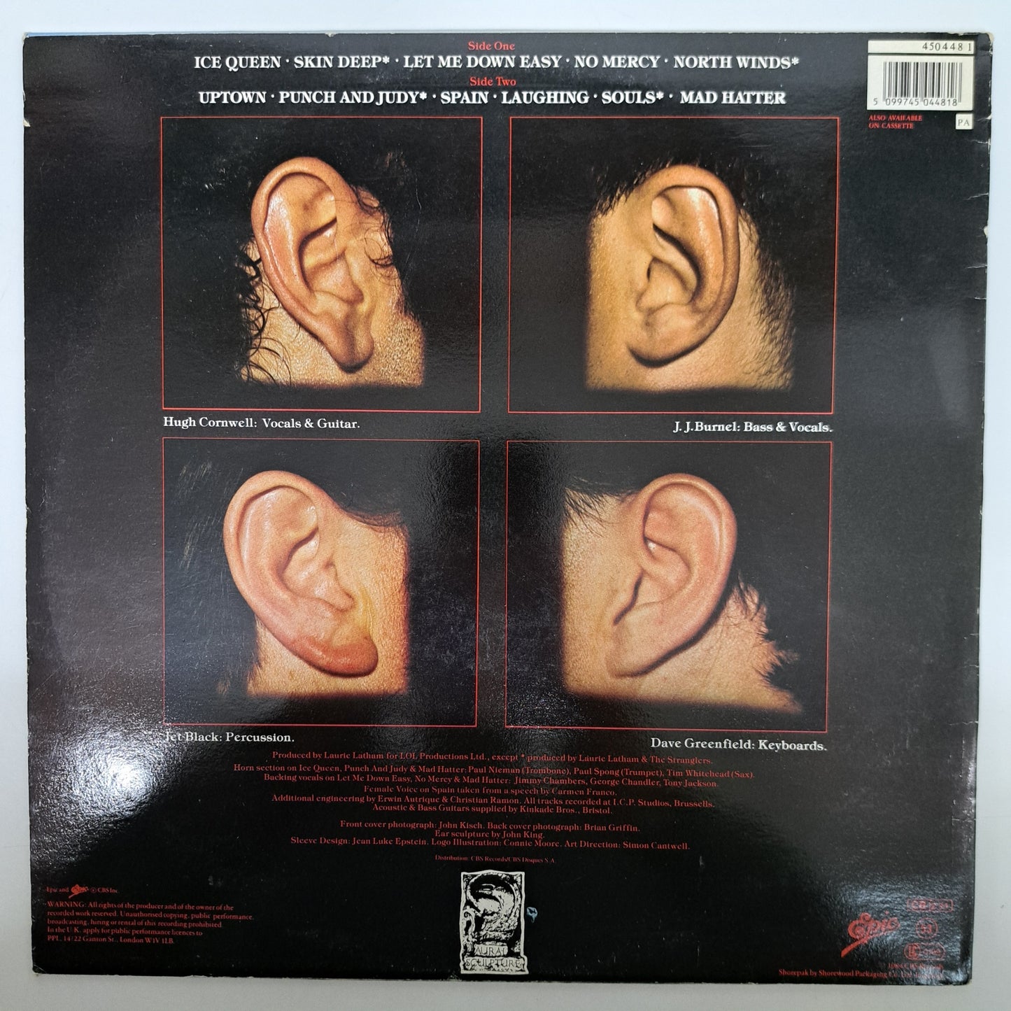 Stranglers - Aural Sculpture (Vinyl LP 1986 UK) VG+/NM