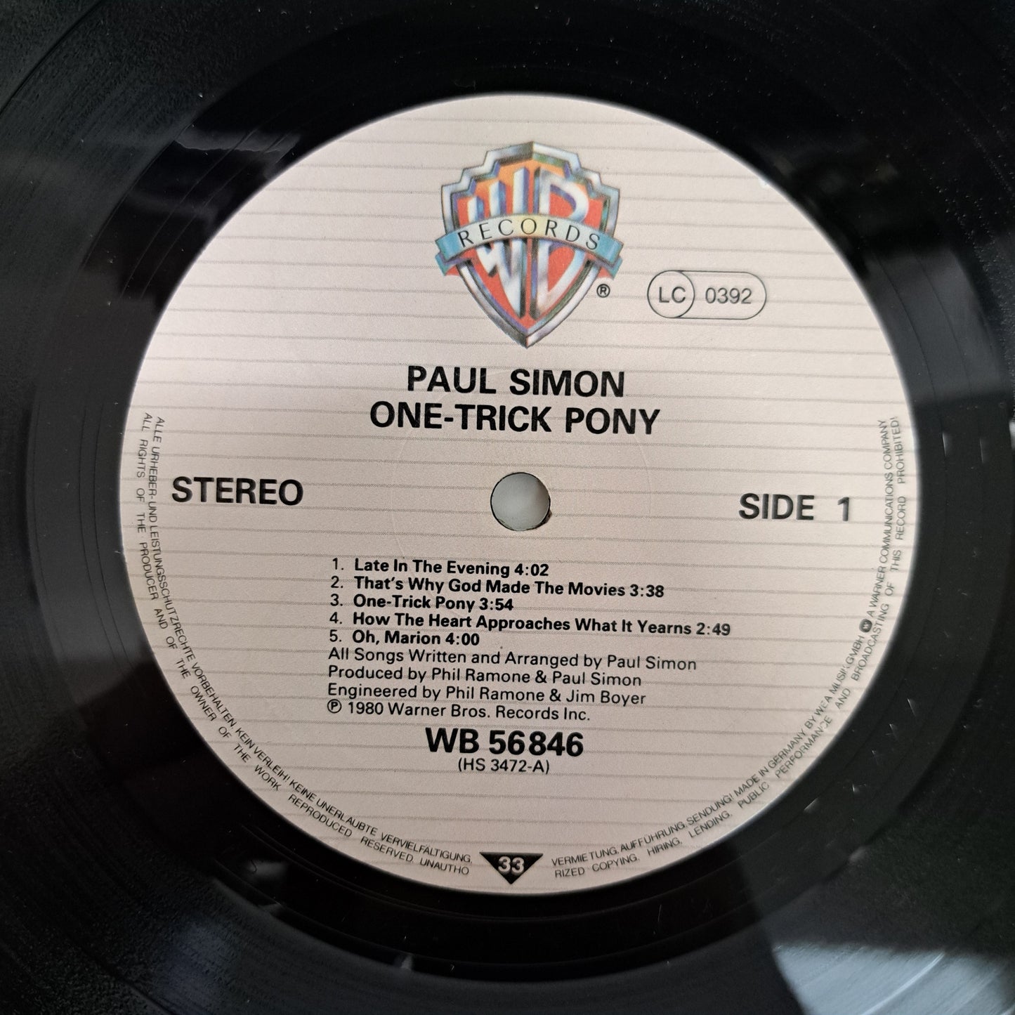 Paul Simon - One Trick Pony (Vinyl LP 1980) NM/NM