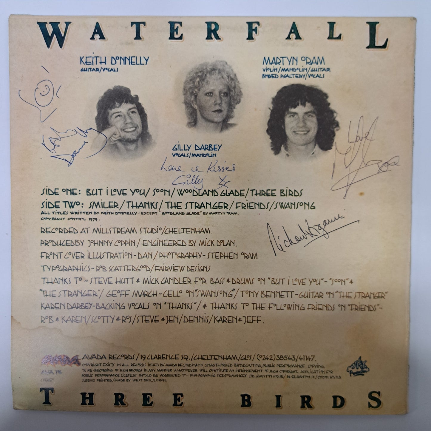 Waterfall - Three Birds (Vinyl LP 1979 UK Folk) VG+/EX