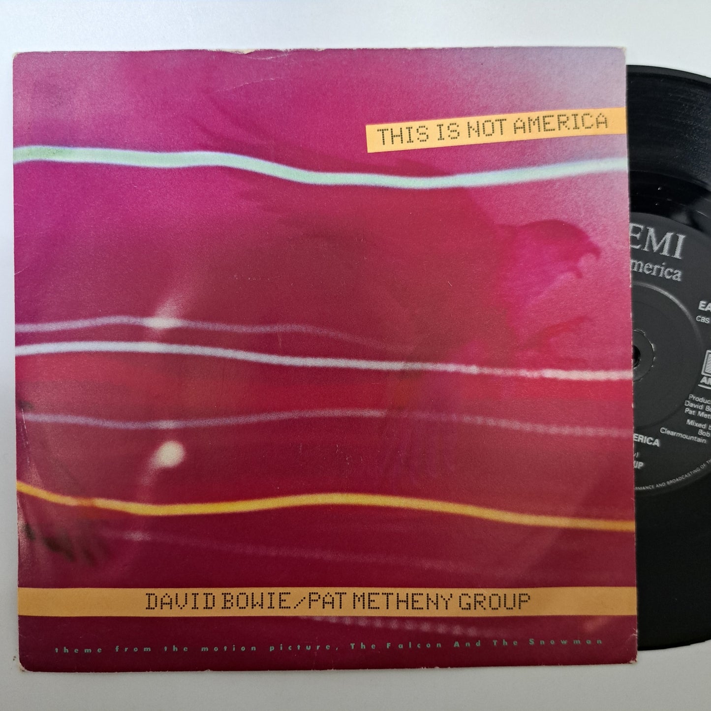 David Bowie / Pat Metheny Group - This is not America (Vinyl 7" Single) EX/EX