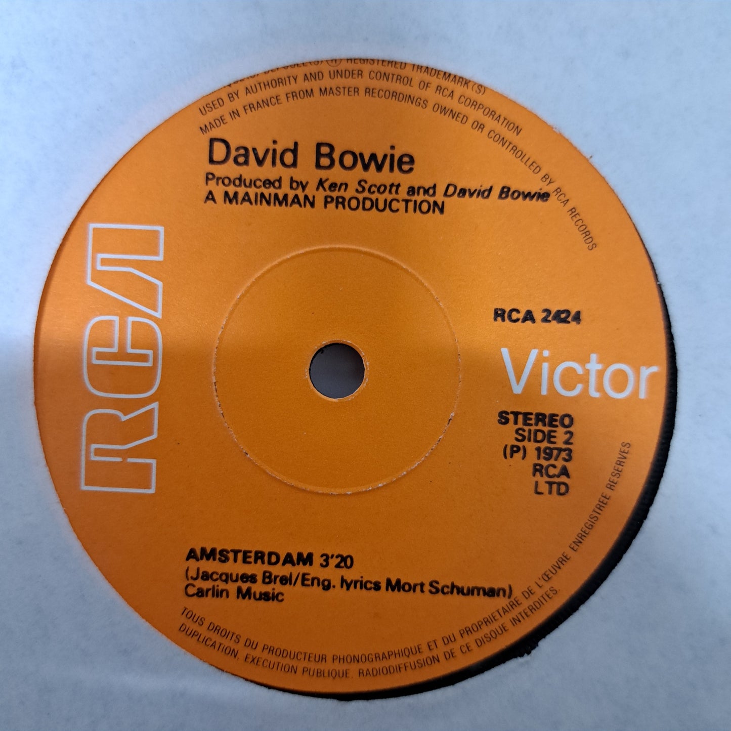 David Bowie - Sorrow (French Vinyl 7" Single) EX
