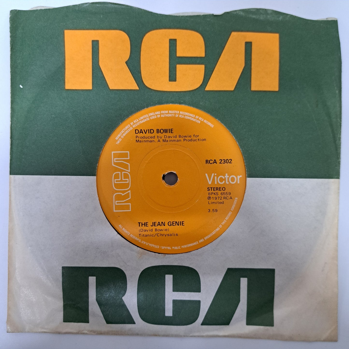 David Bowie - The Jean Genie (Vinyl 7" Single) NM