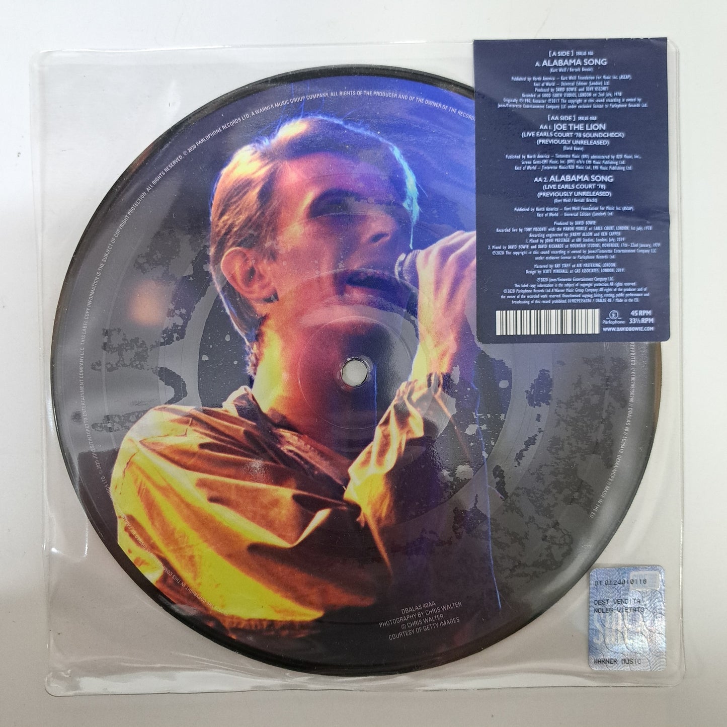 David Bowie - ~Alabama Song (Vinyl 7" Picture Disc 40th Anniversary) Mint