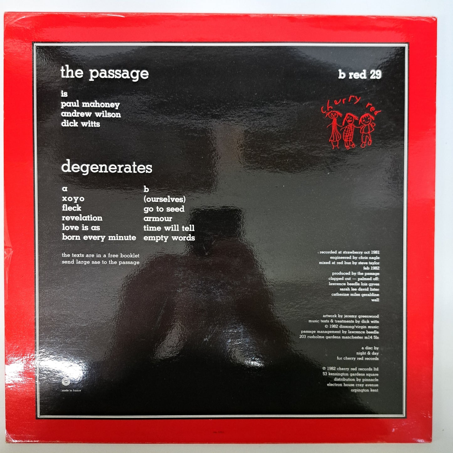 Passage - Degenerates (Vinyl LP UK 1982) EX/EX