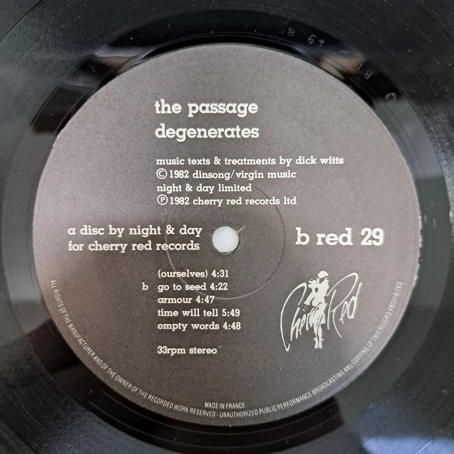 Passage - Degenerates (Vinyl LP UK 1982) EX/EX