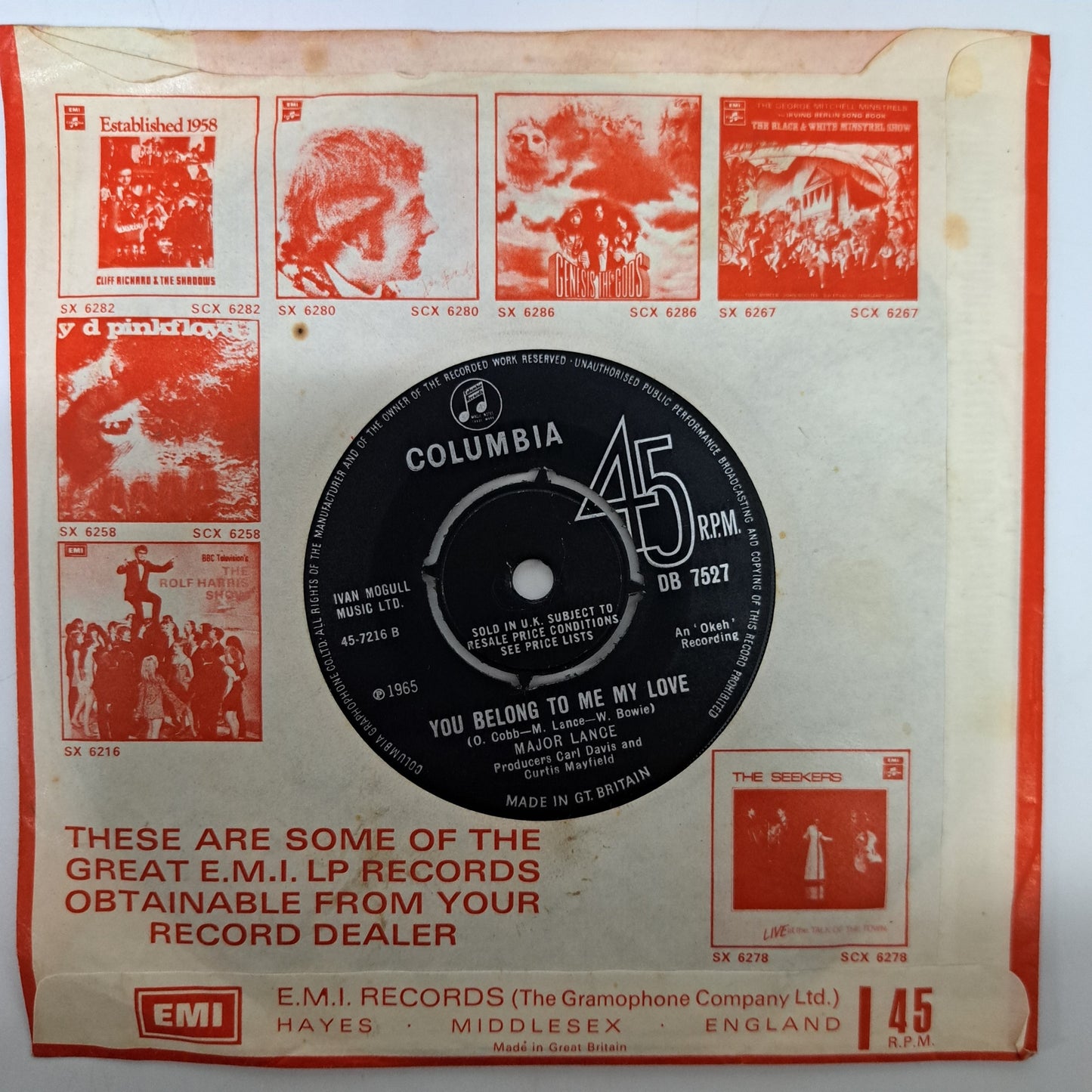 Major Lance - Come See (Vinyl 7" Single UK 1965) NM