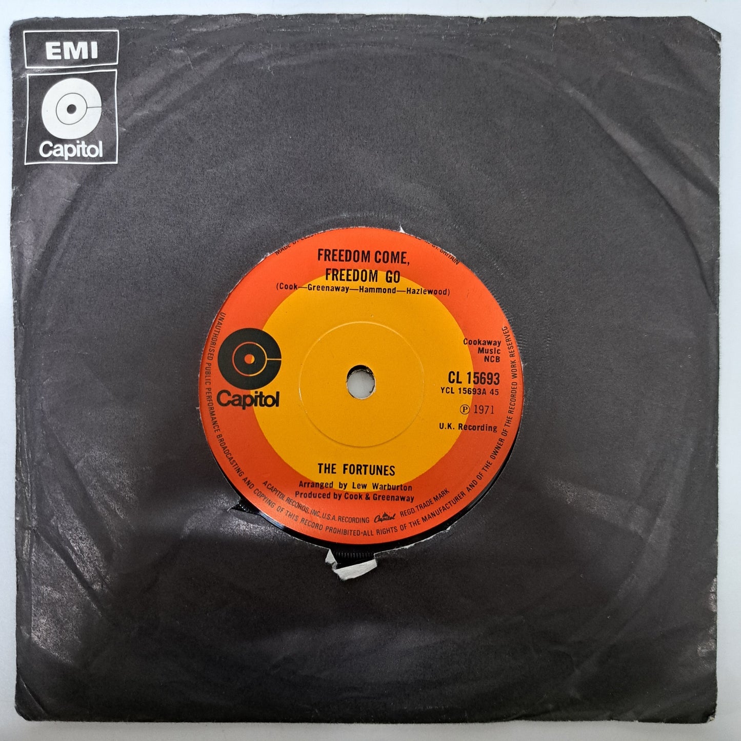 Fortunes - Freedom Come Freedom Go (Vinyl 7" Single) EX