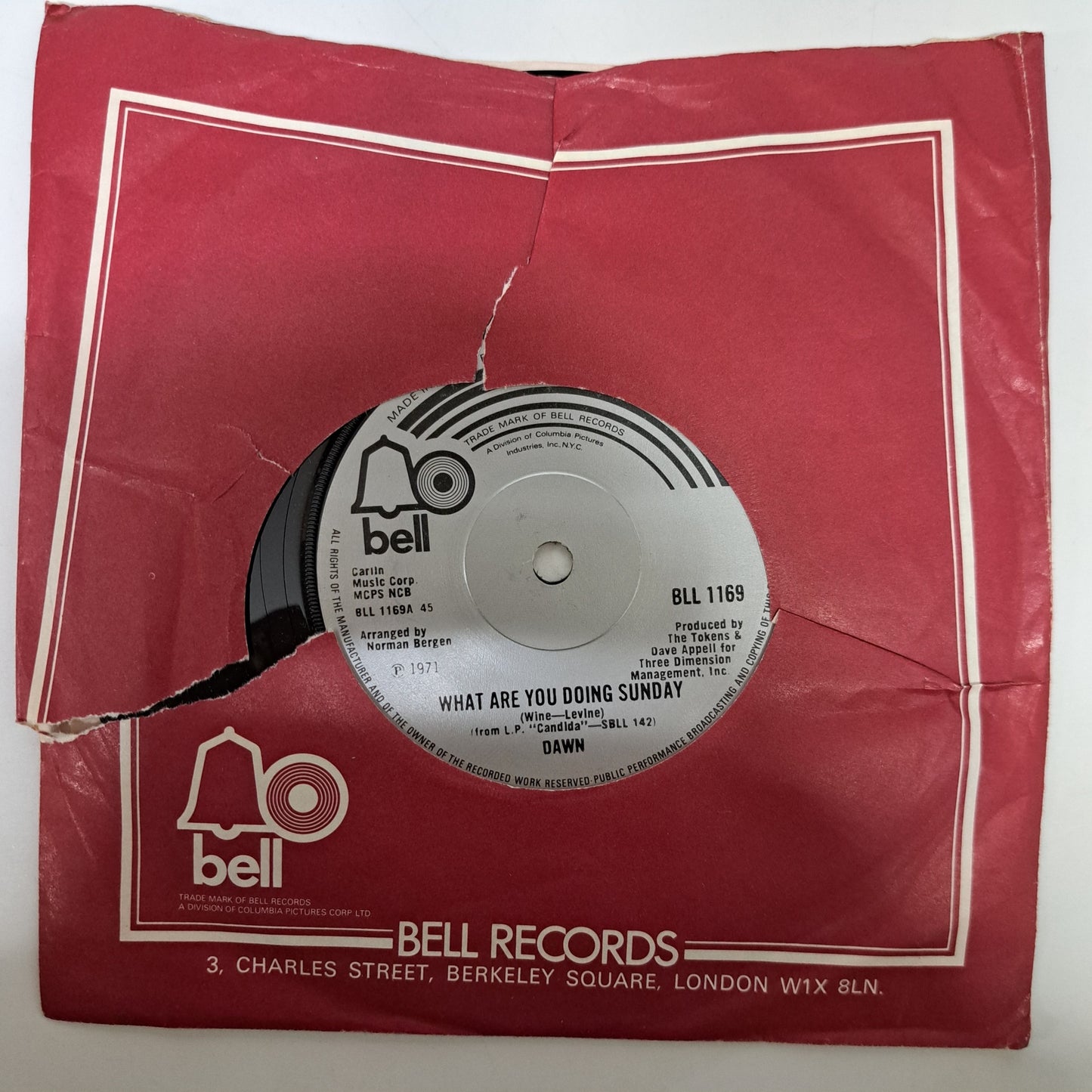 Dawn - What are you Doing Sunday (Vinyl 7" Single) NM