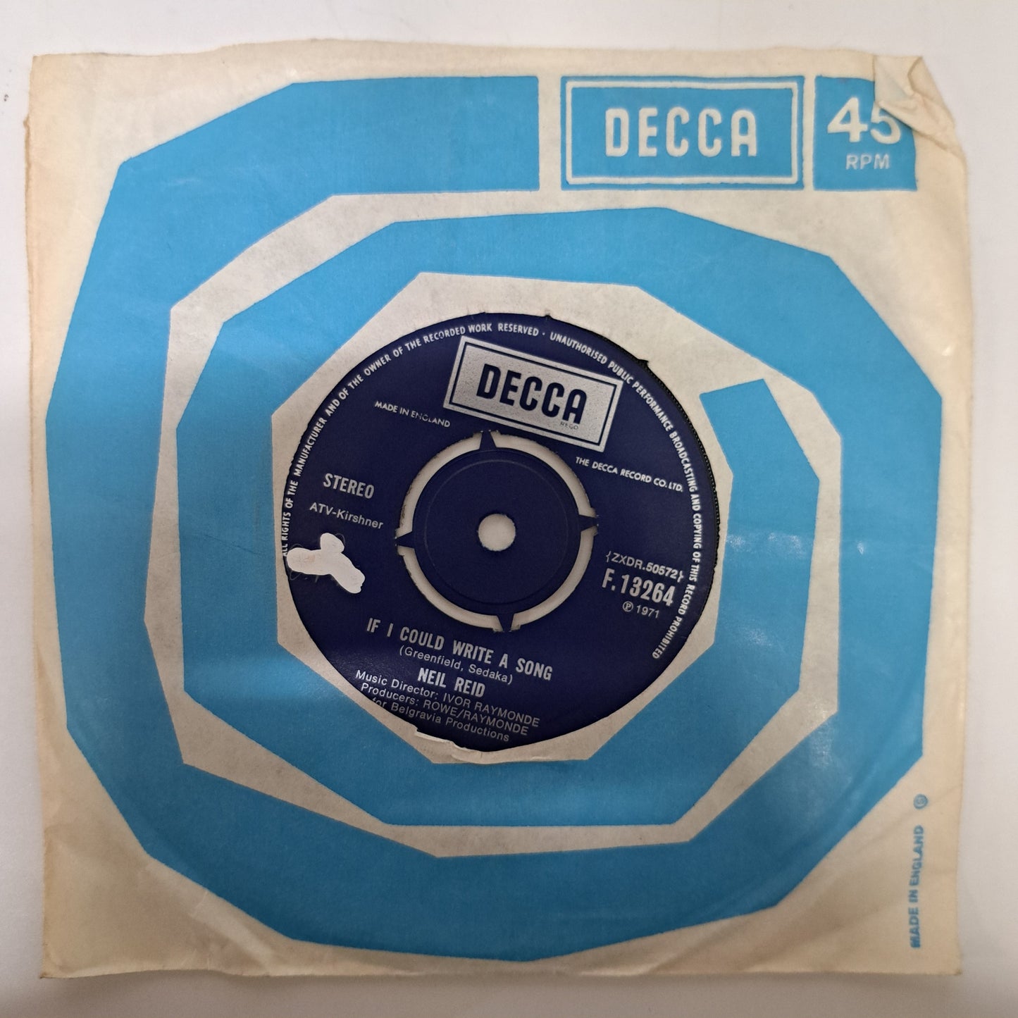 Neil Reid - Mother of Mine (Vinyl 7" Single) NM