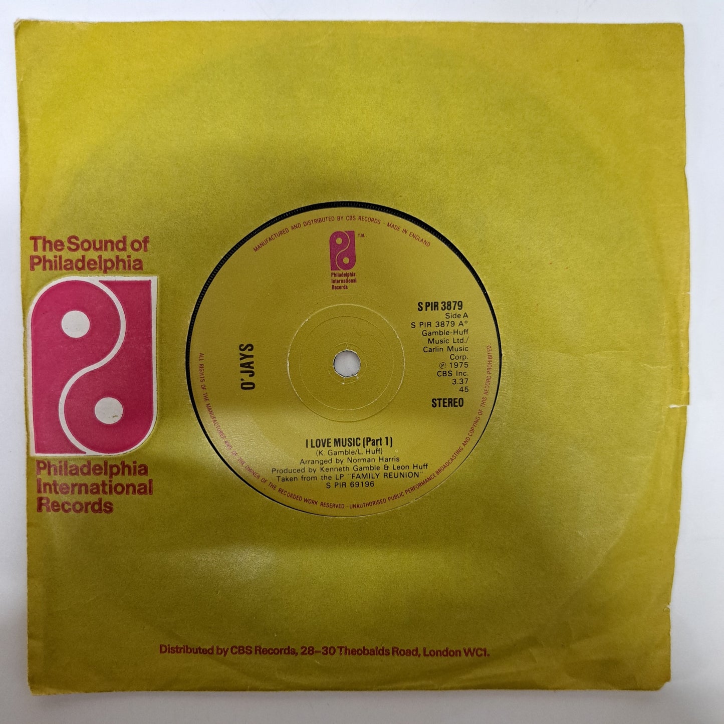 O'Jays - I Love Music (Vinyl 7" Single) VG+