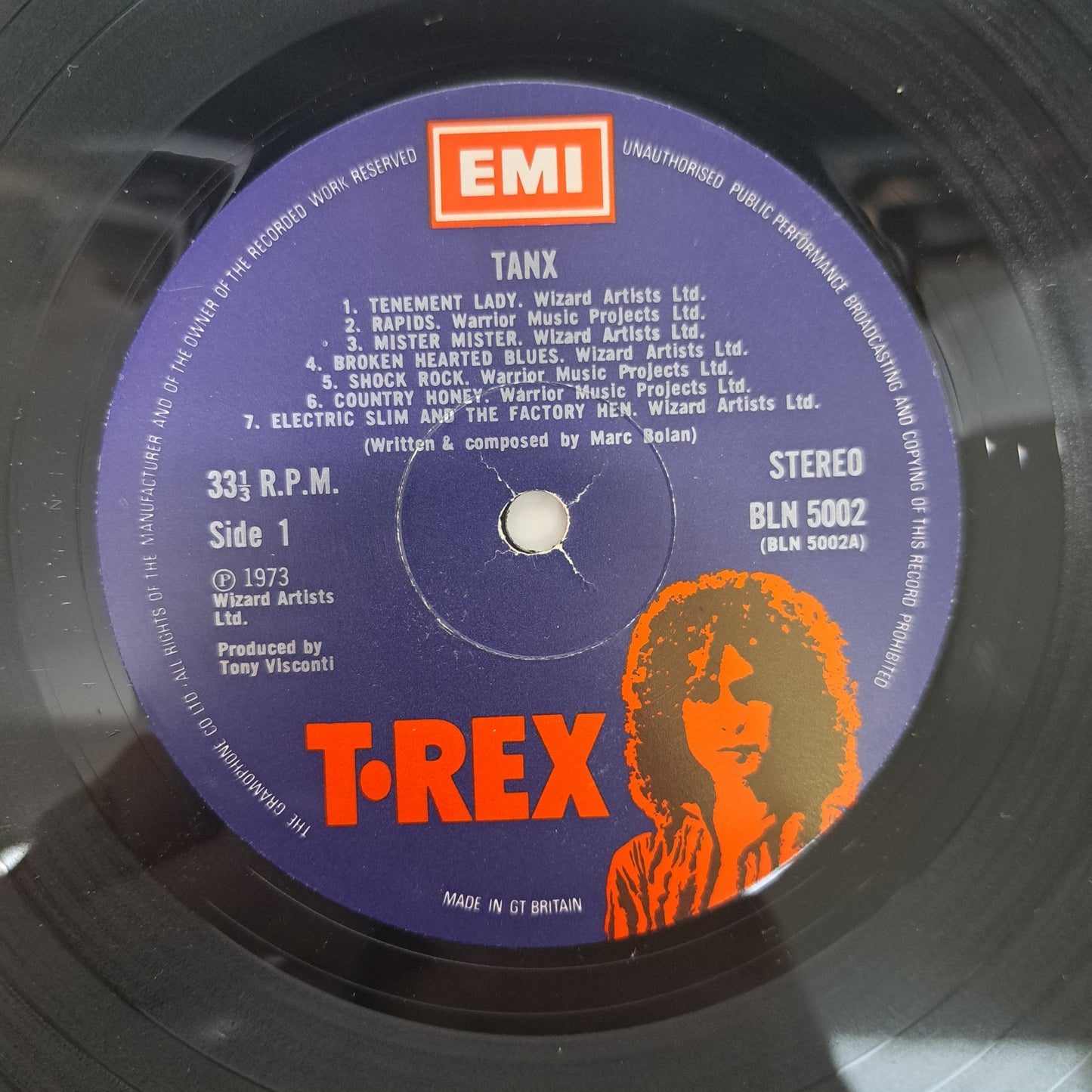 T.Rex - Tanx (Vinyl LP UK 1st Issue 1973) VG+/EX