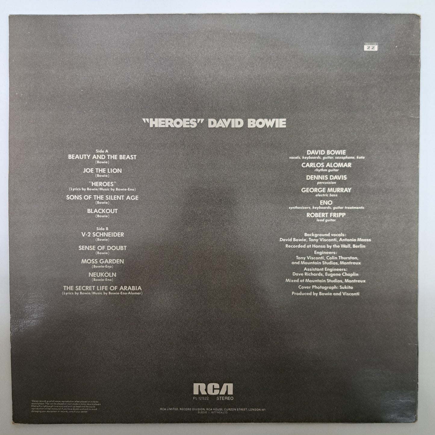 David Bowie - Heroes (Vinyl LP 1980 UK Black Label) EX/NM