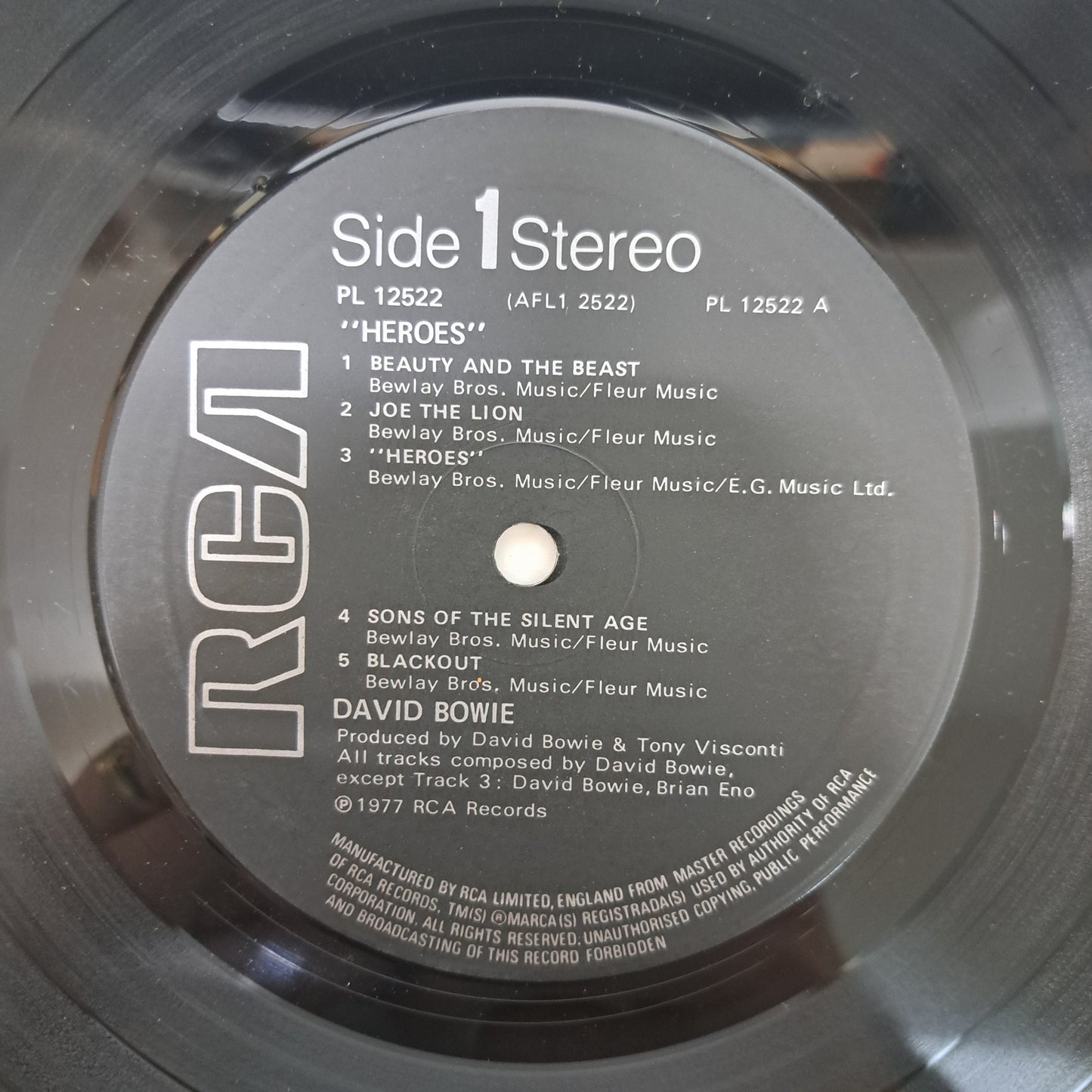 David Bowie - Heroes (Vinyl LP 1980 UK Black Label) EX/NM