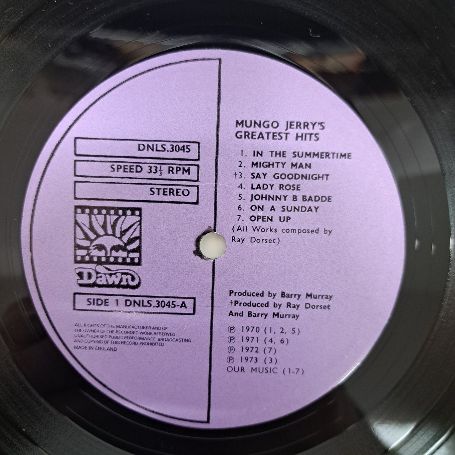 Mungo Jerry - Greatest Hits (Vinyl LP UK 1st 1973) NM/NM