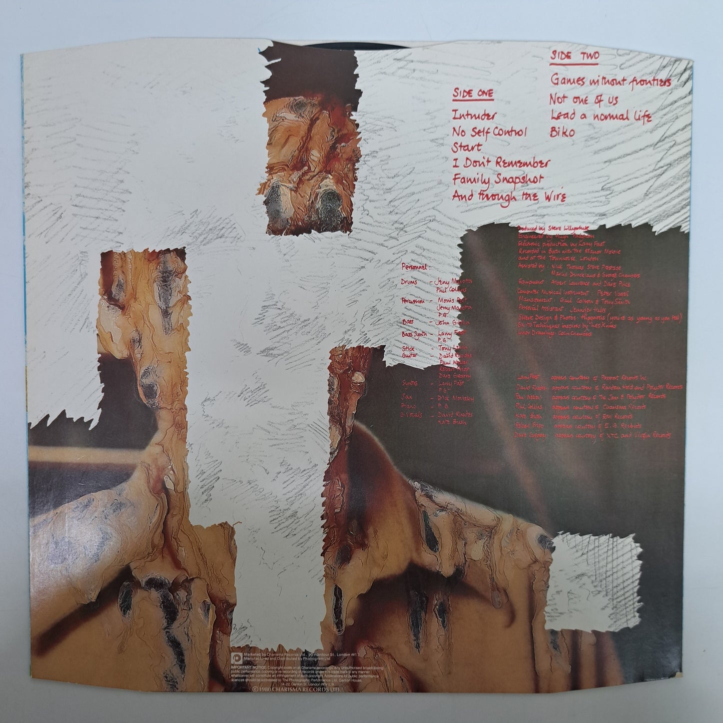 Peter Gabriel - Self Titled (Vinyl LP UK 1980) EX/EX