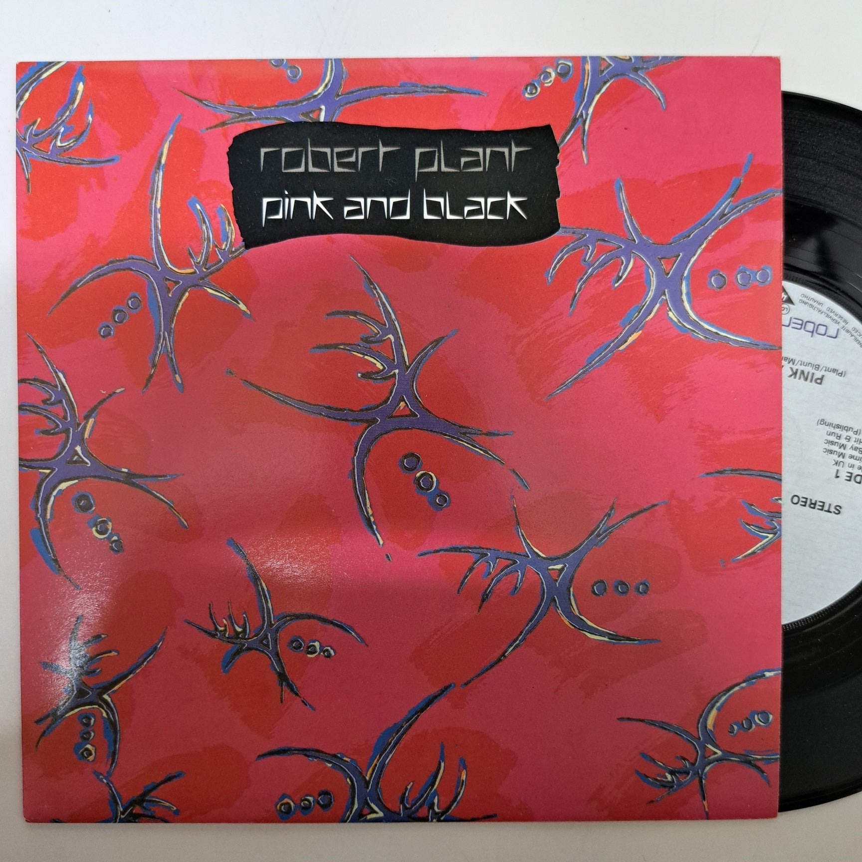 robert plant pink and black vinyl single